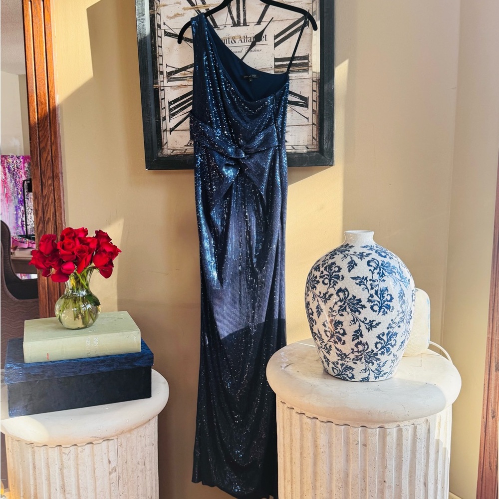 David Meister Midnight Blue Sequin Dress